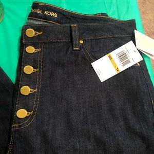 Michael Kors High waisted button jeans NWT